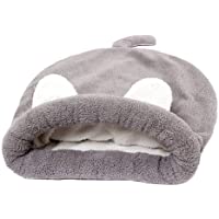 POPETPOP Cómoda y Cálida Cama para Mascotas- Saco de Dormir de Felpa para Perros Gatos - Tamaño M (Gris)